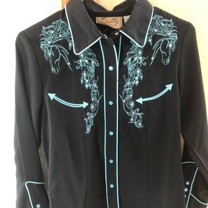 Skully pearl snap rodeo shirt